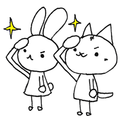 [LINEスタンプ] ねことうさぎの日常