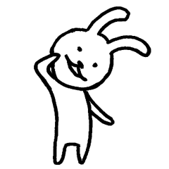 [LINEスタンプ] 表情を変えないうさぎ