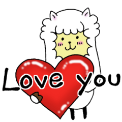 [LINEスタンプ] Love you アルパカ
